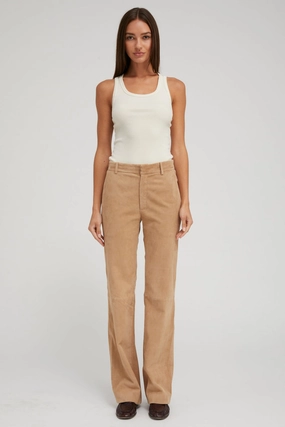 Sand Suede Classic Trousers Gusseted Crotch Perfect Comfort Fit