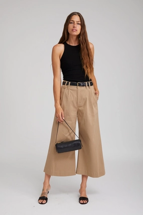 Sand Twill Culotte Trousers Light Fabric Anti Friction Lining