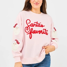 Santa's Favorite Pink Sweatshirt slim fit