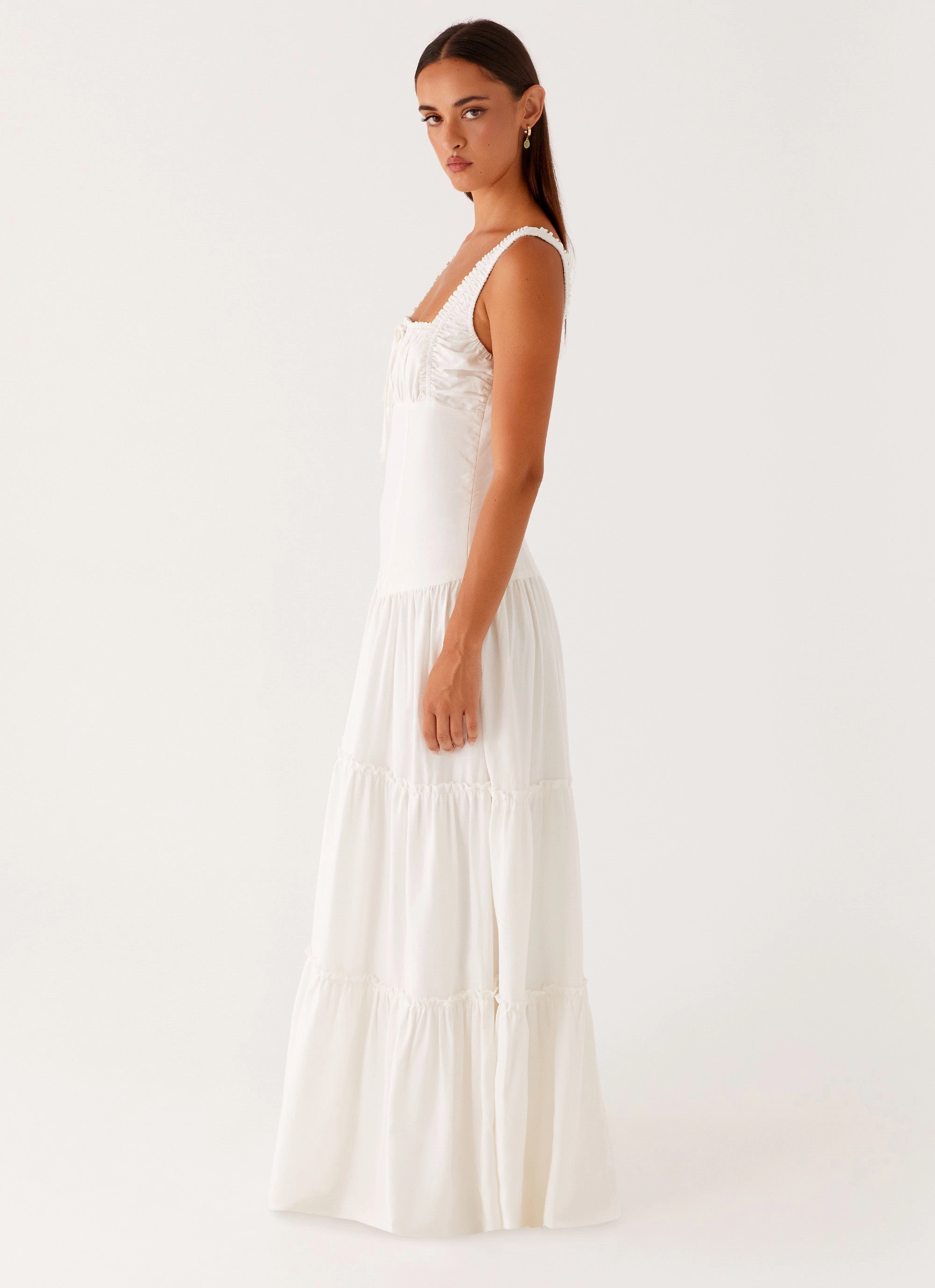 Celebrity-Inspired Relaxed-fit gown Esme Maxi Dress - White