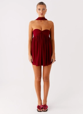 Saturn Mini Dress - Maroon Polished Fit Clean Edge