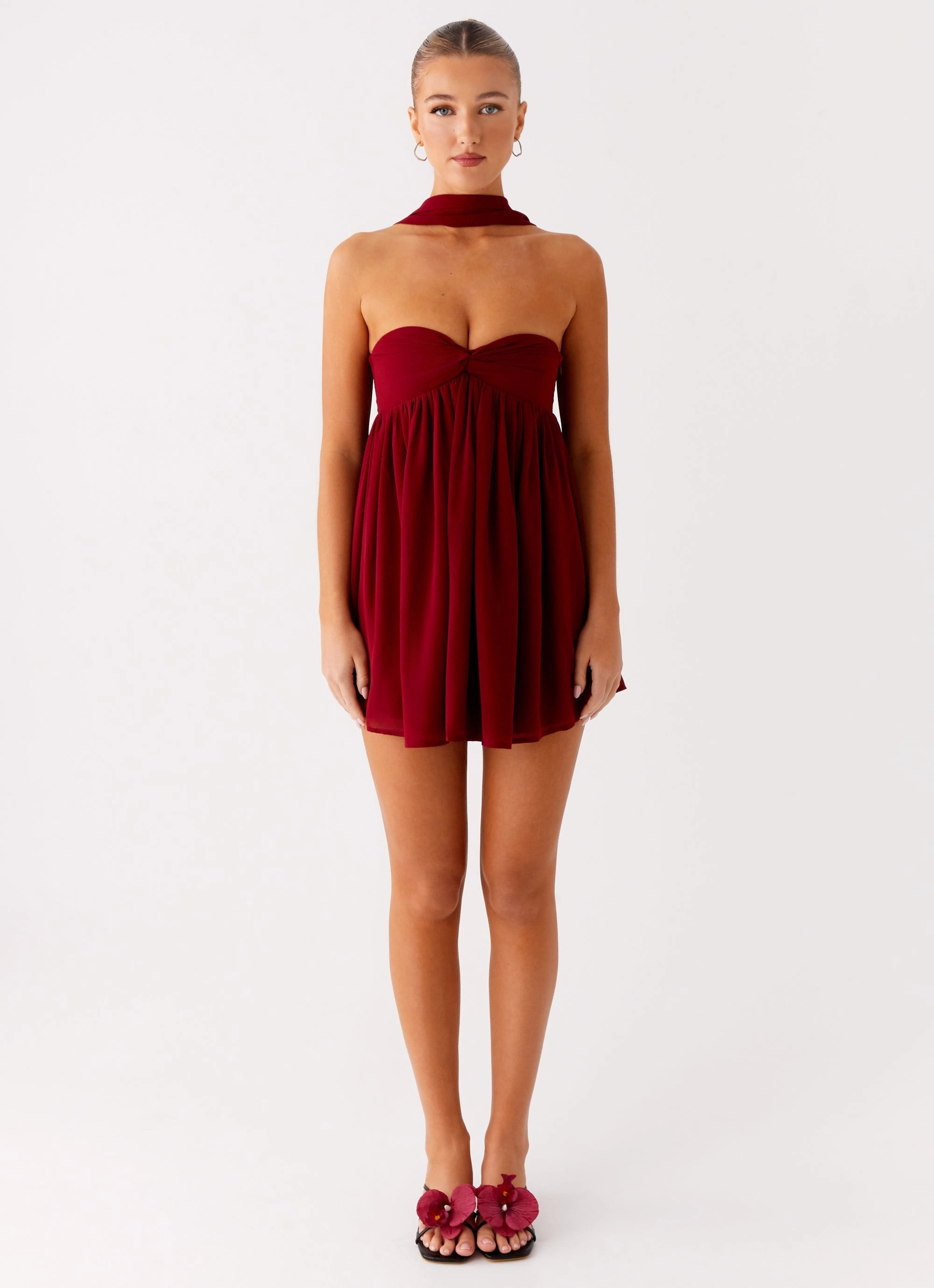 Saturn Mini Dress - Maroon Polished Fit Clean Edge