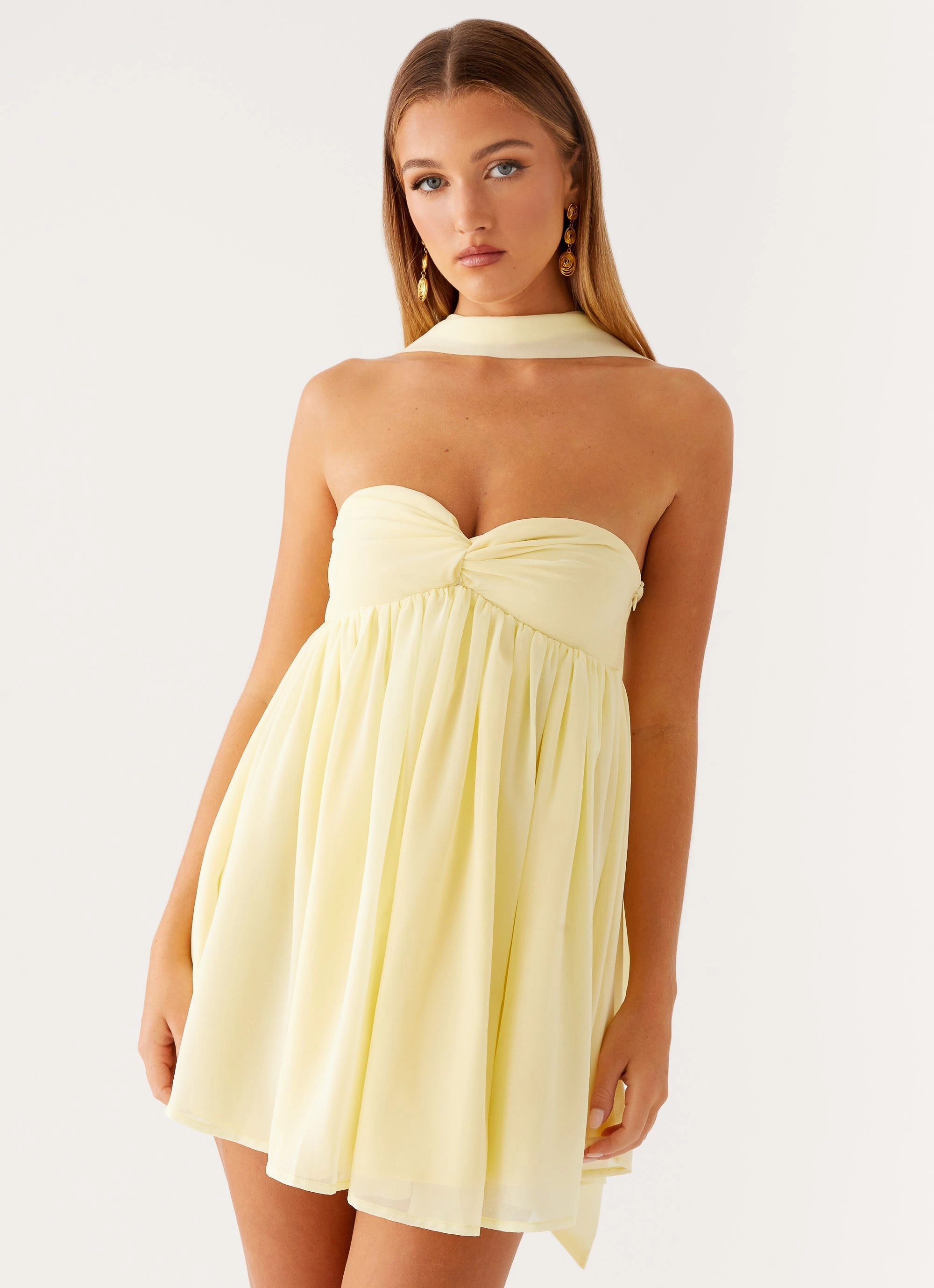 Saturn Mini Dress - Yellow Modest Look