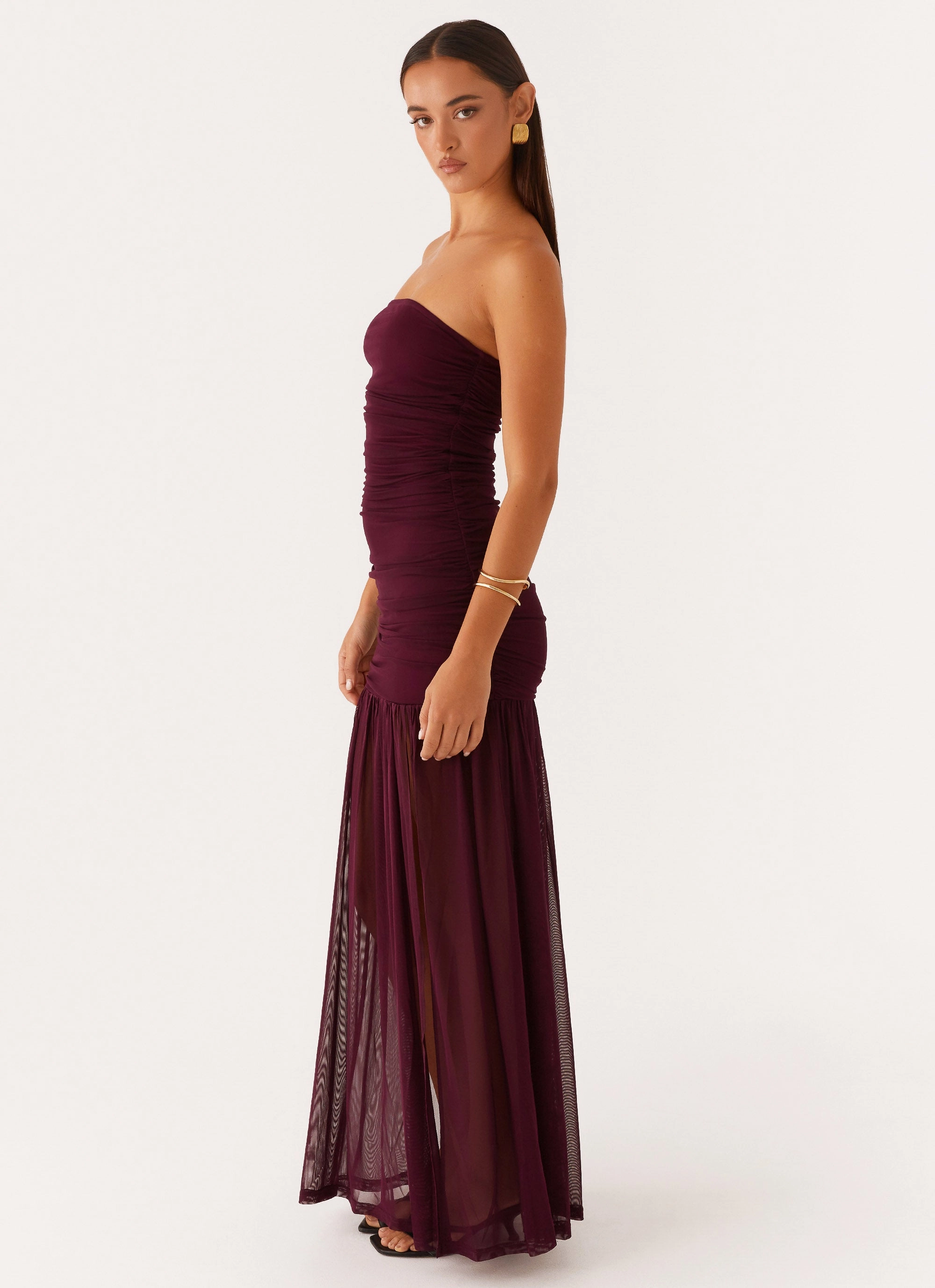 Flattering Waist Fit Soft Balance Savaya Maxi Dress - Mulberry