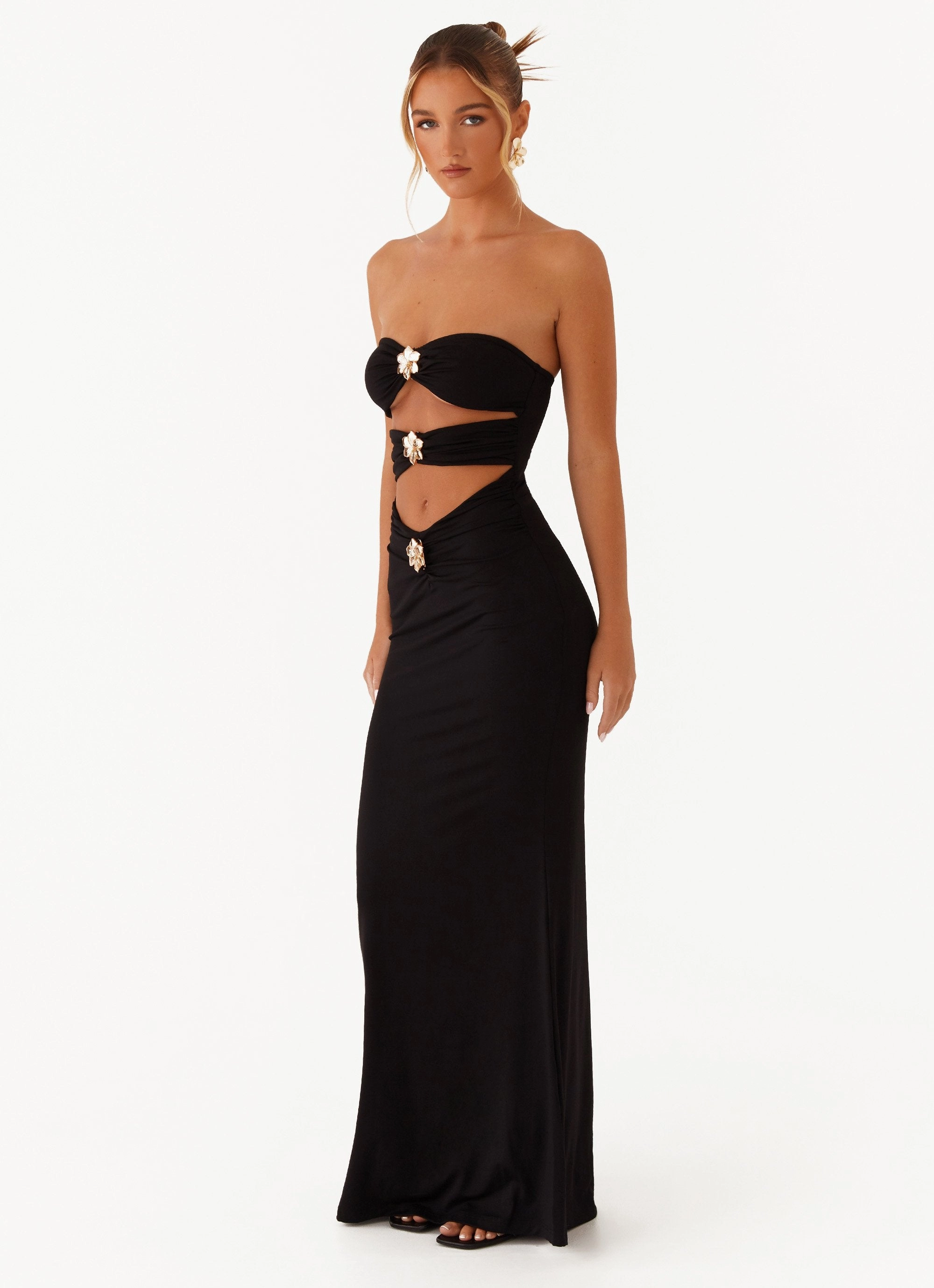 Floral design Save Me Maxi Dress - Black