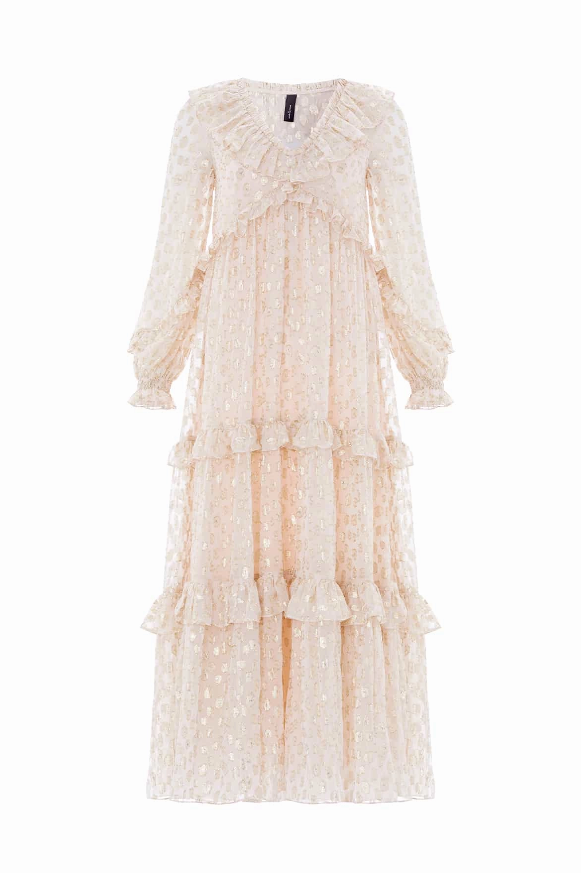 Smooth Tone Cherie Lurex Ankle Gown