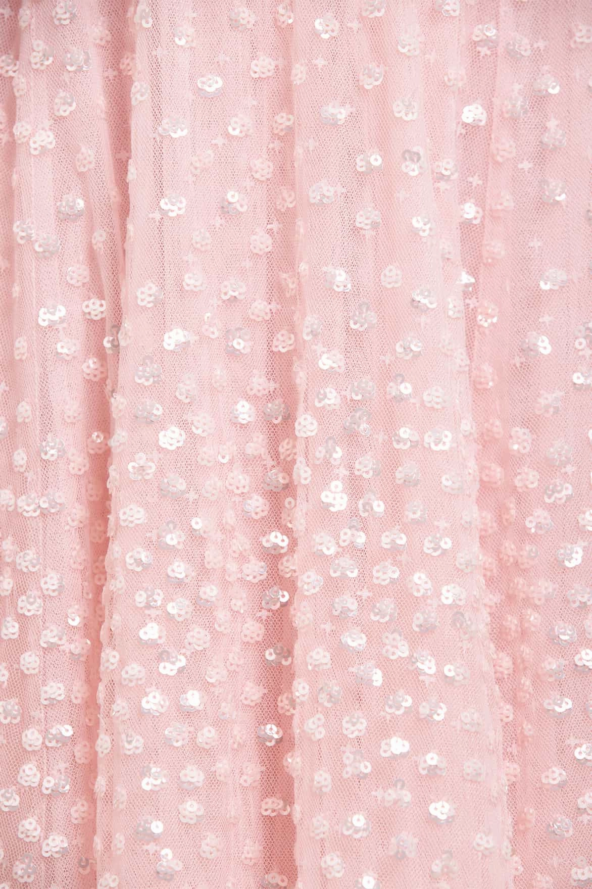 Scatter Dot Cape Sleeve Ankle Gown Deep Hue