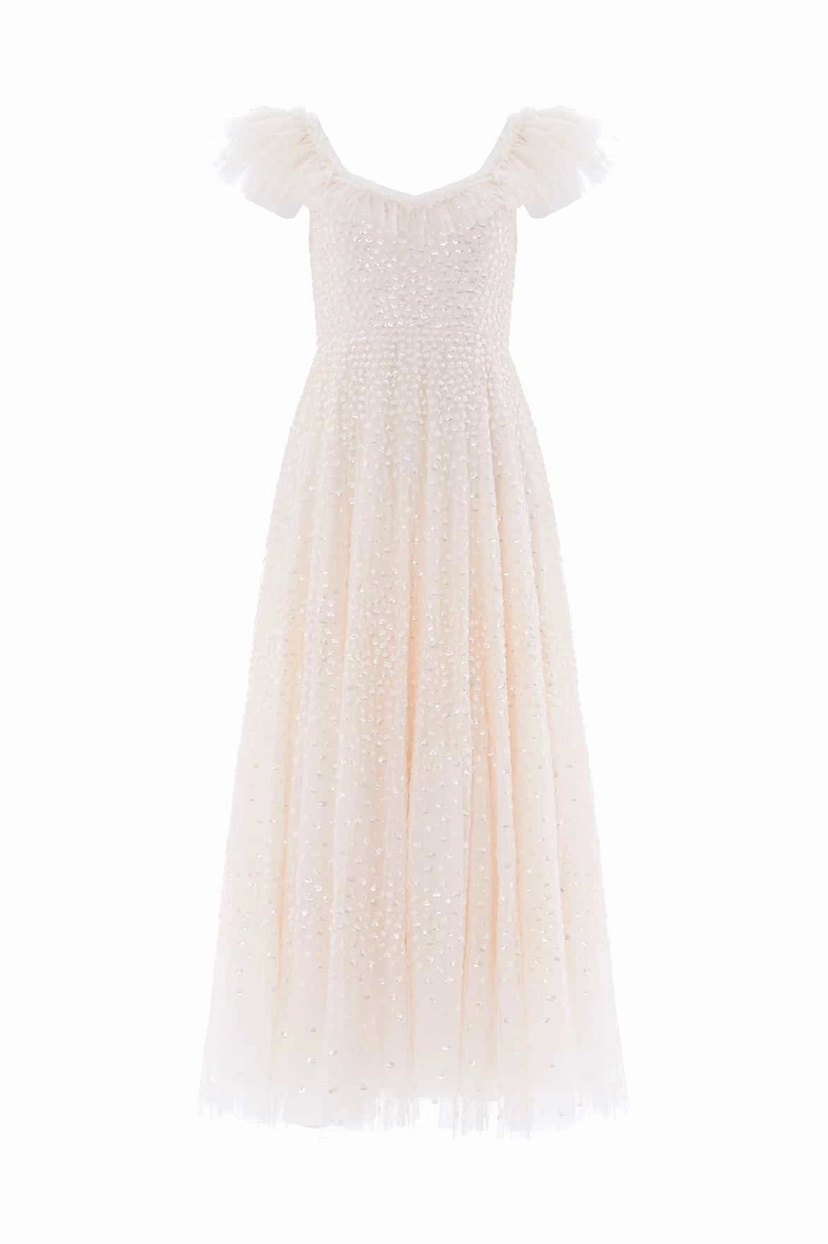 Urban Spirit Scatter Dot Ruffle Ankle Gown