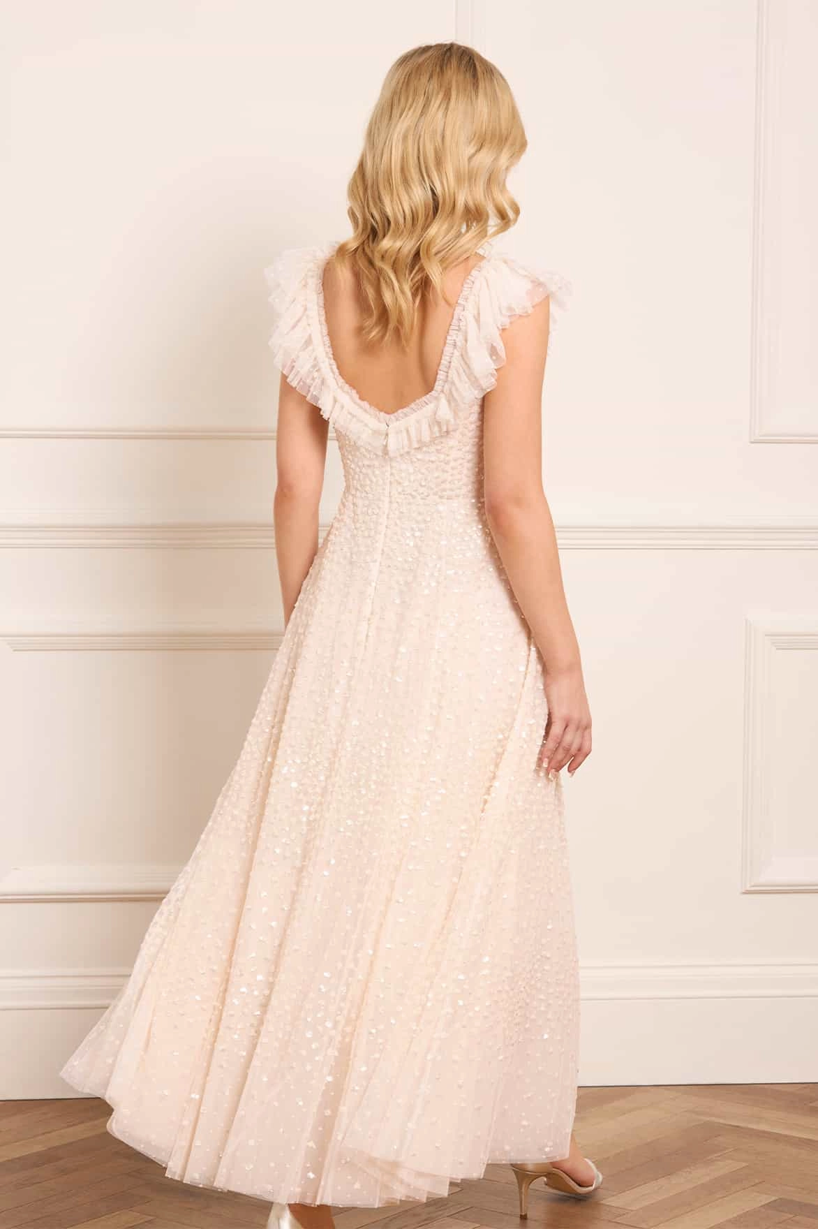 Scatter Dot Ruffle Ankle Gown Unisex Option