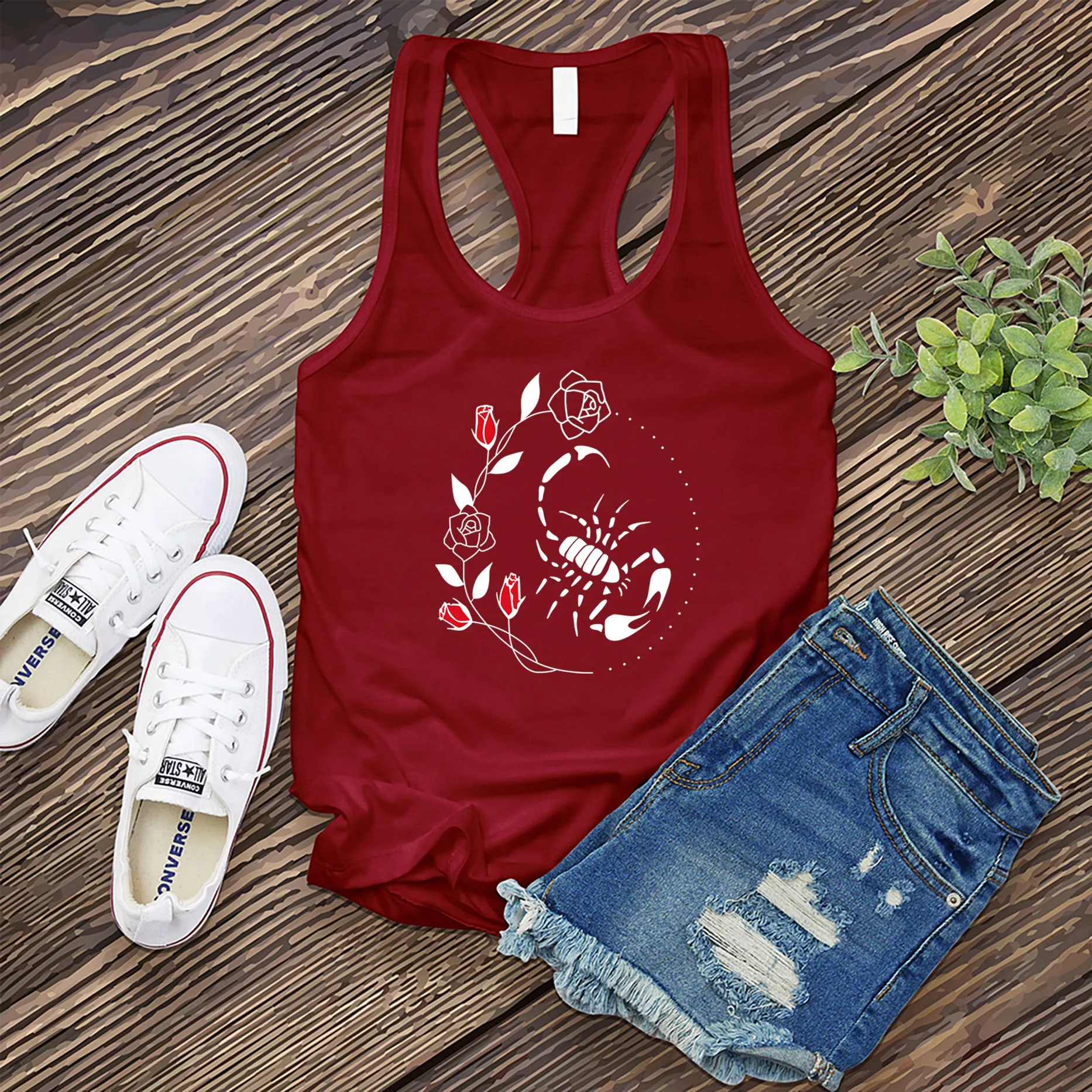 Scorpio Rose Circle Women's Tank Top