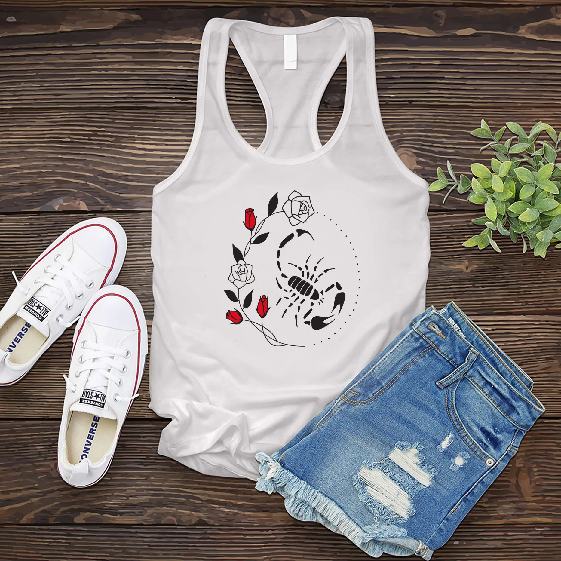 Scorpio Rose Circle Women's Tank Top