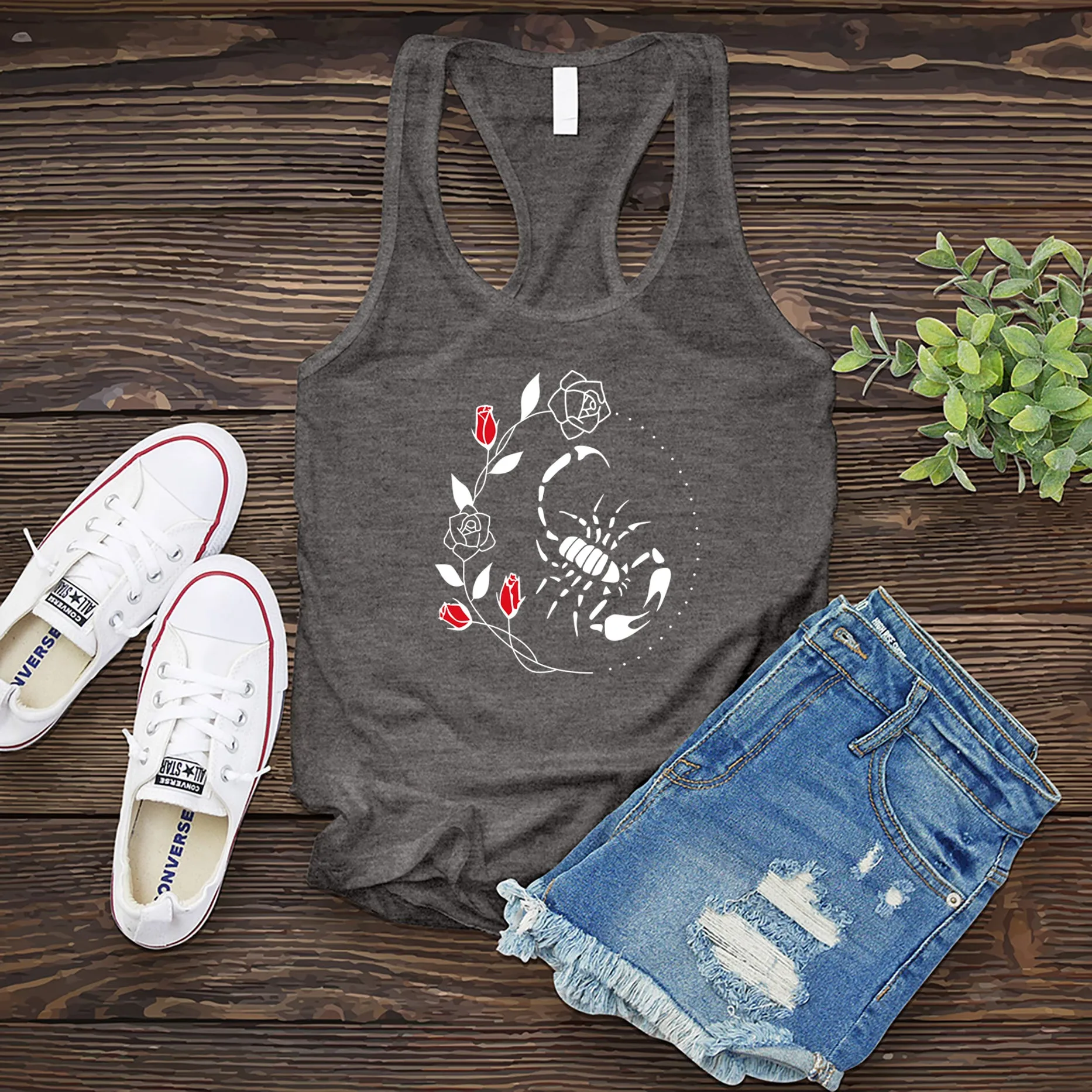 Scorpio Rose Circle Women's Tank Top