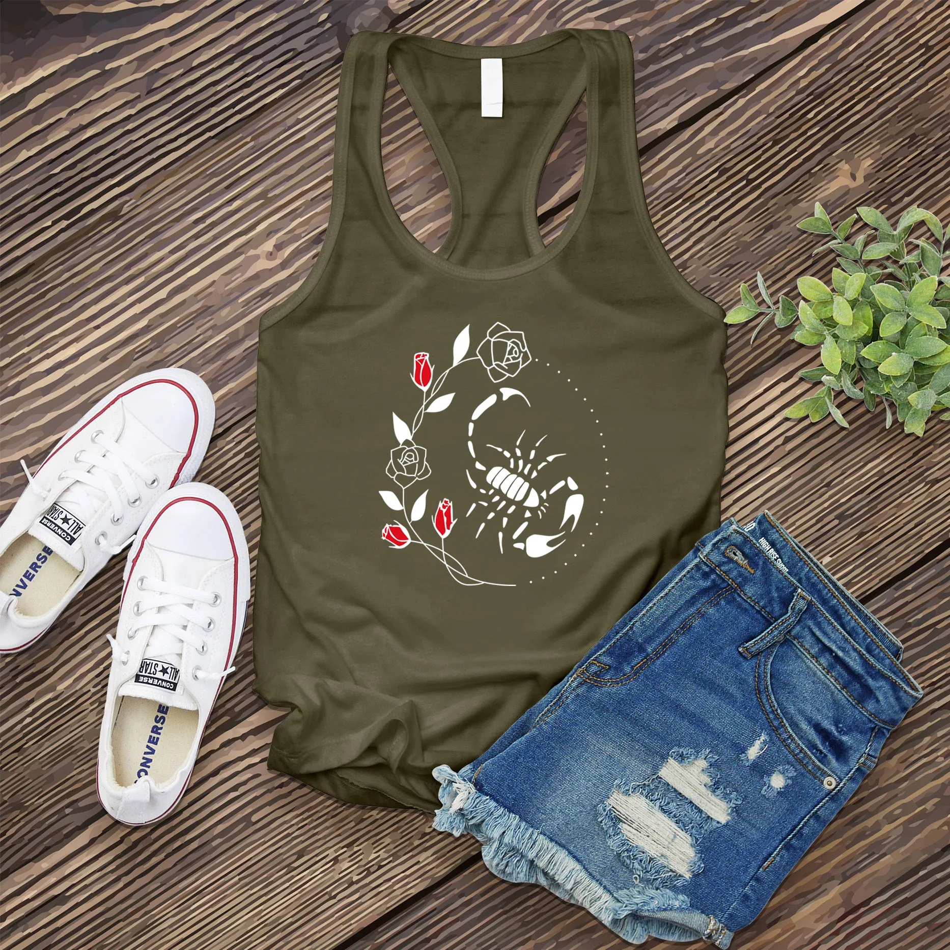 Scorpio Rose Circle Women's Tank Top