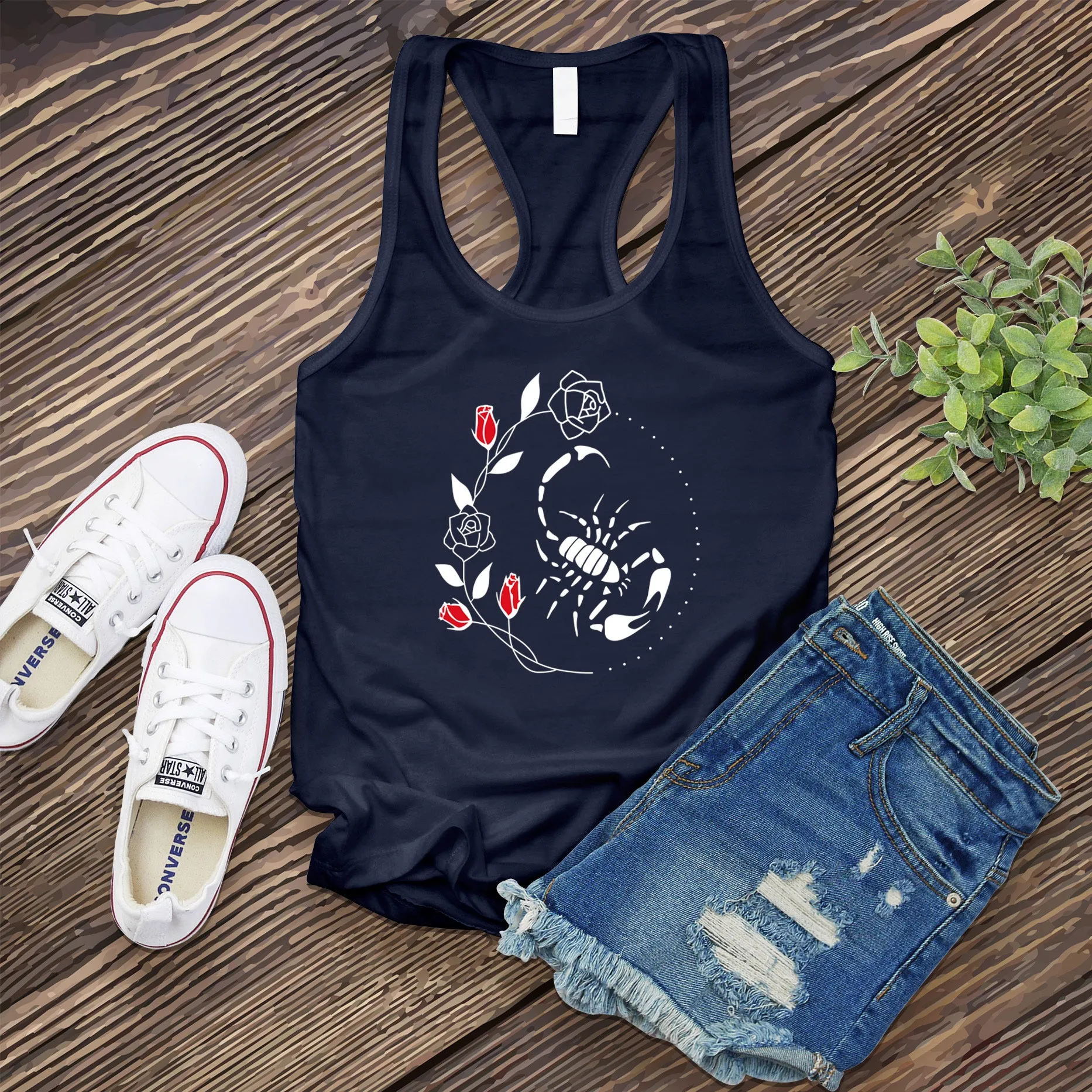 Scorpio Rose Circle Women's Tank Top