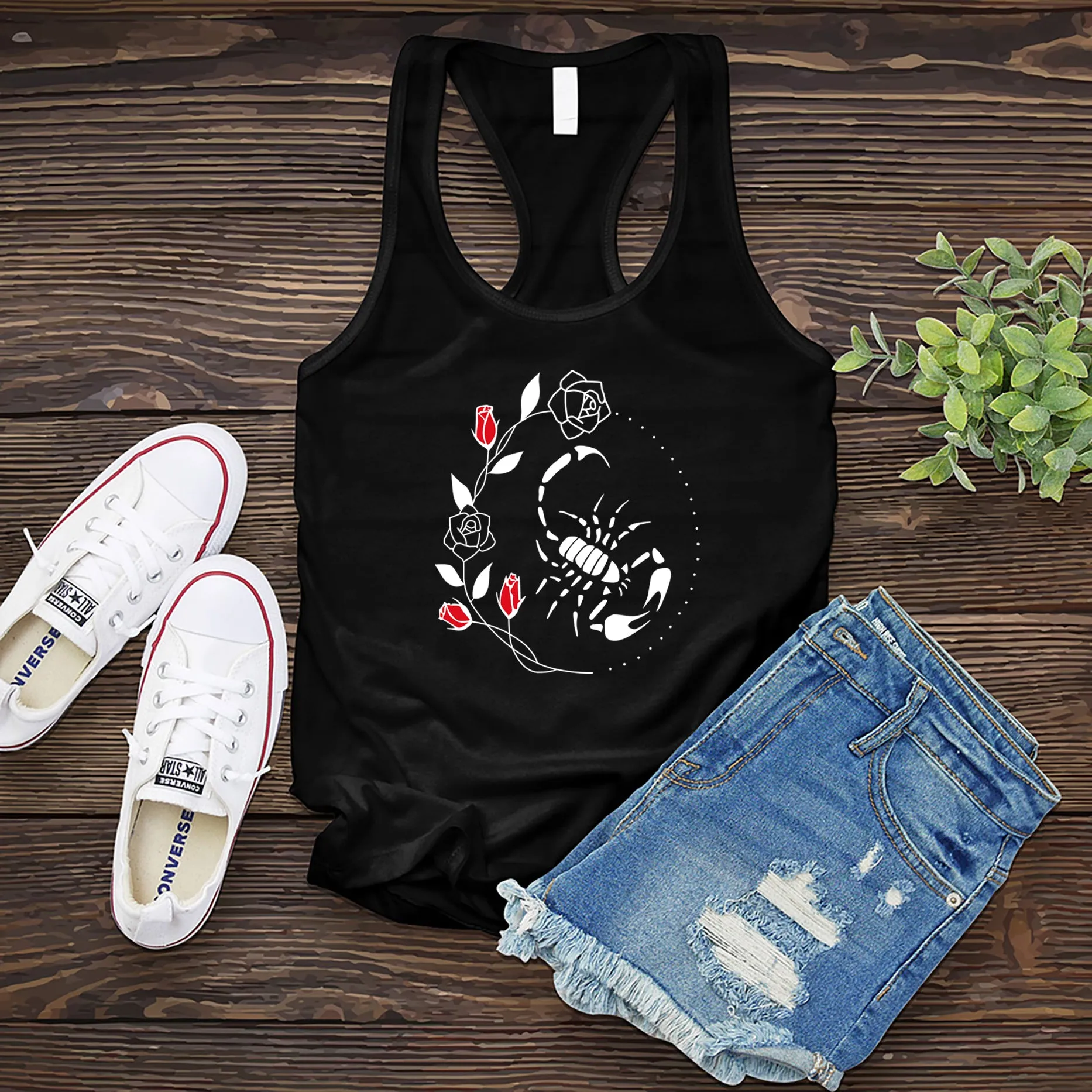 Scorpio Rose Circle Women's Tank Top