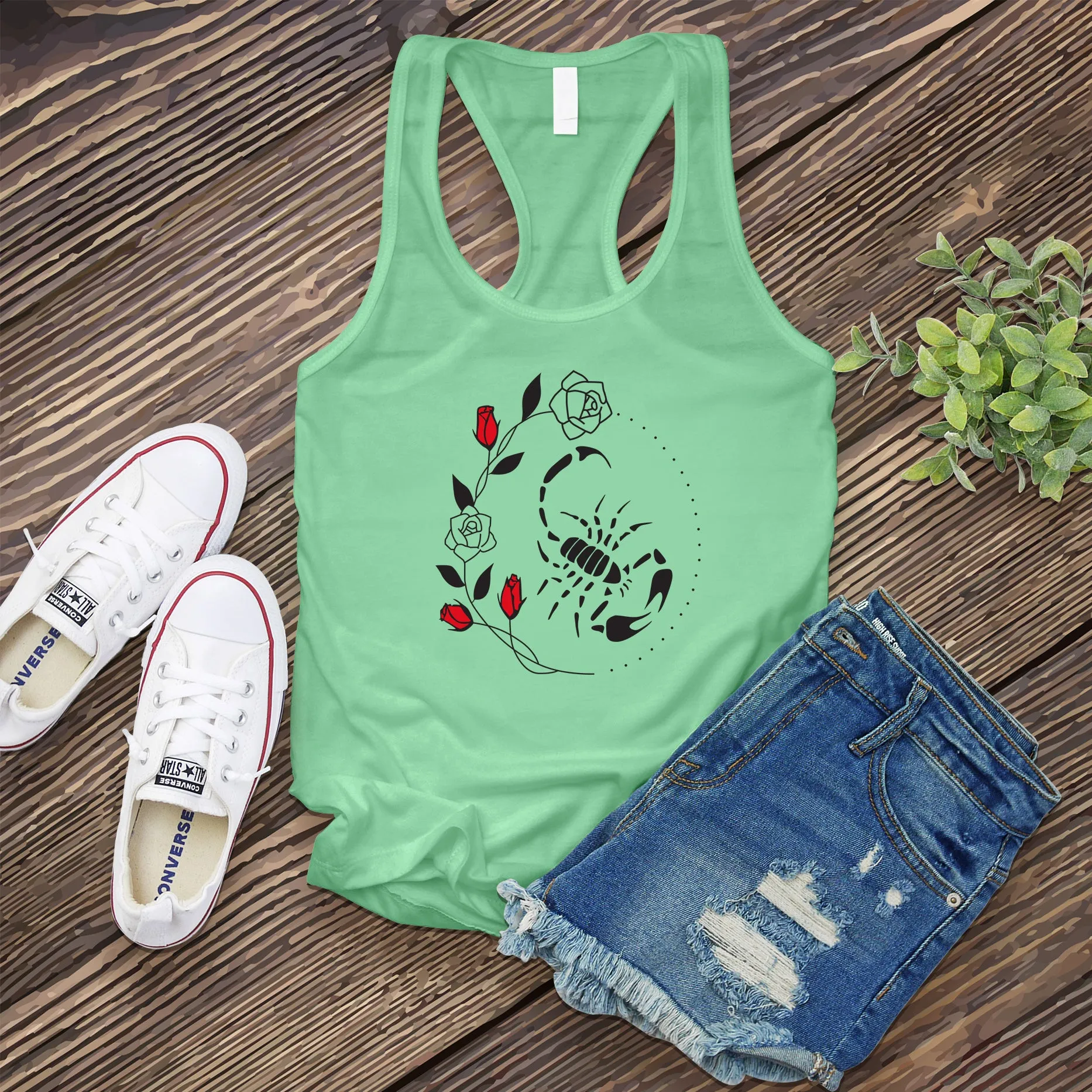 Scorpio Rose Circle Women's Tank Top