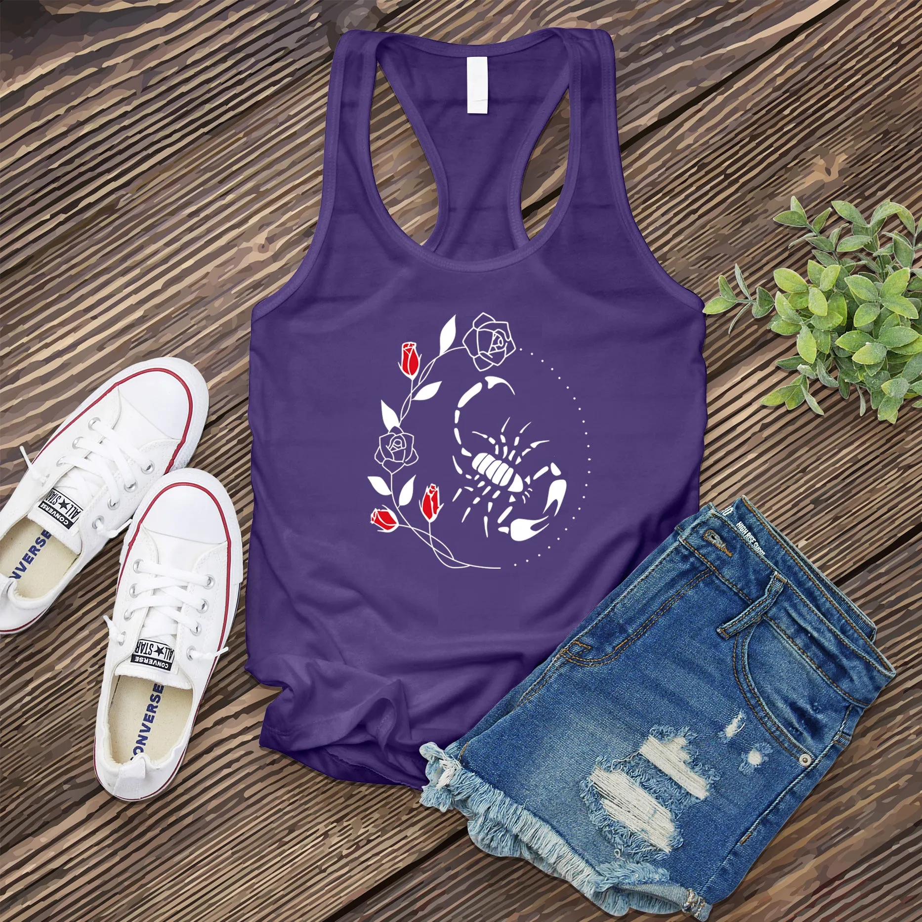 Scorpio Rose Circle Women's Tank Top