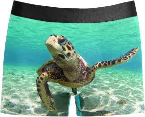 Sea Turtle Printed Men's Boxer Briefs Underwear Soft Breathable Shorts XS