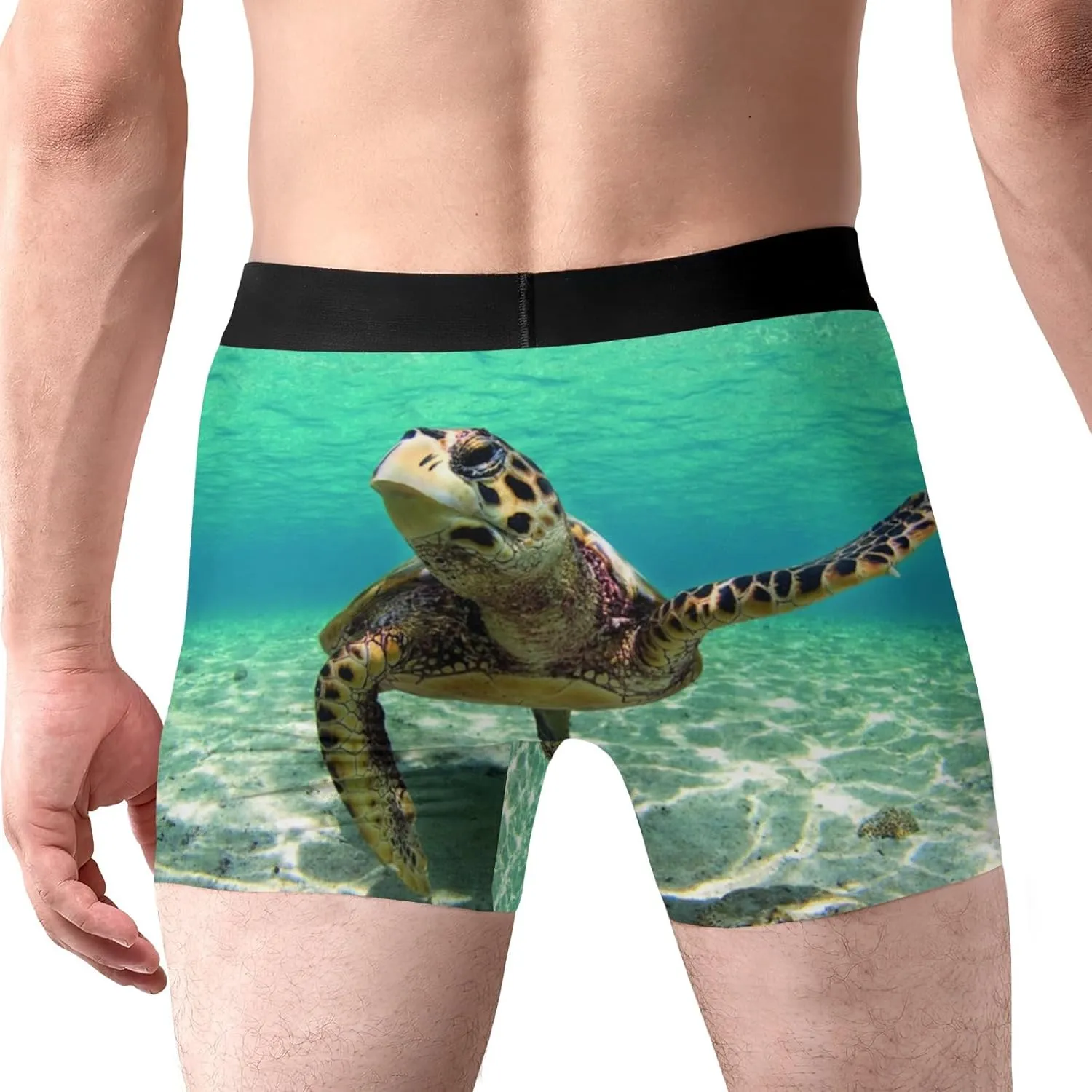 Sea Turtle Printed Men's Boxer Briefs Underwear Soft Breathable Shorts XS