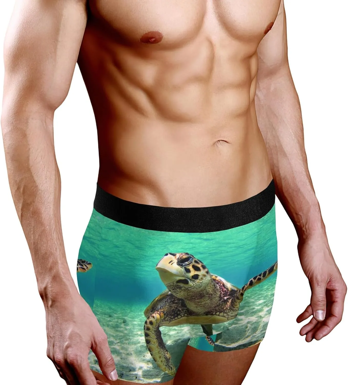 Sea Turtle Printed Men's Boxer Briefs Underwear Soft Breathable Shorts XS