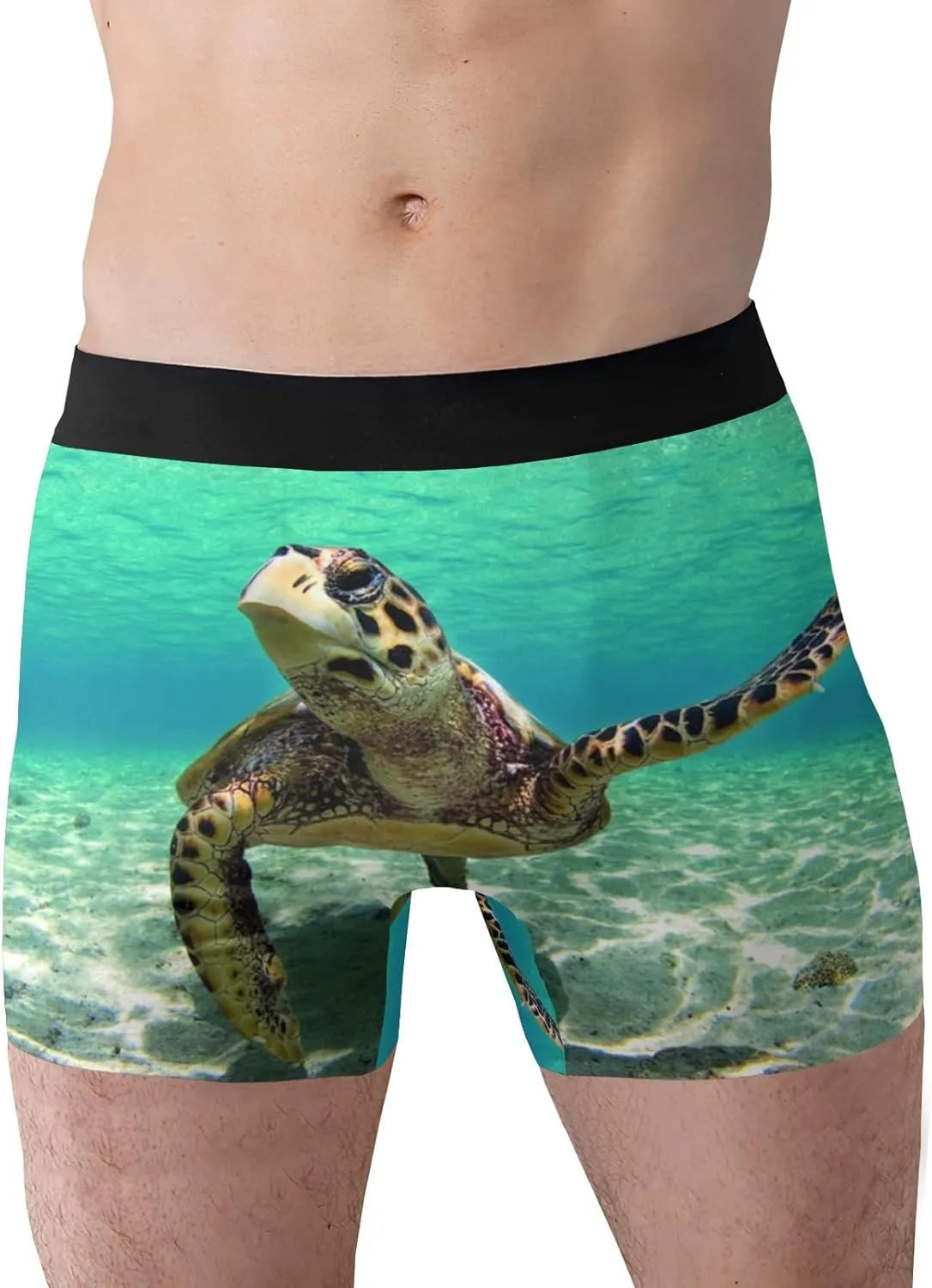 Sea Turtle Printed Men's Boxer Briefs Underwear Soft Breathable Shorts XS
