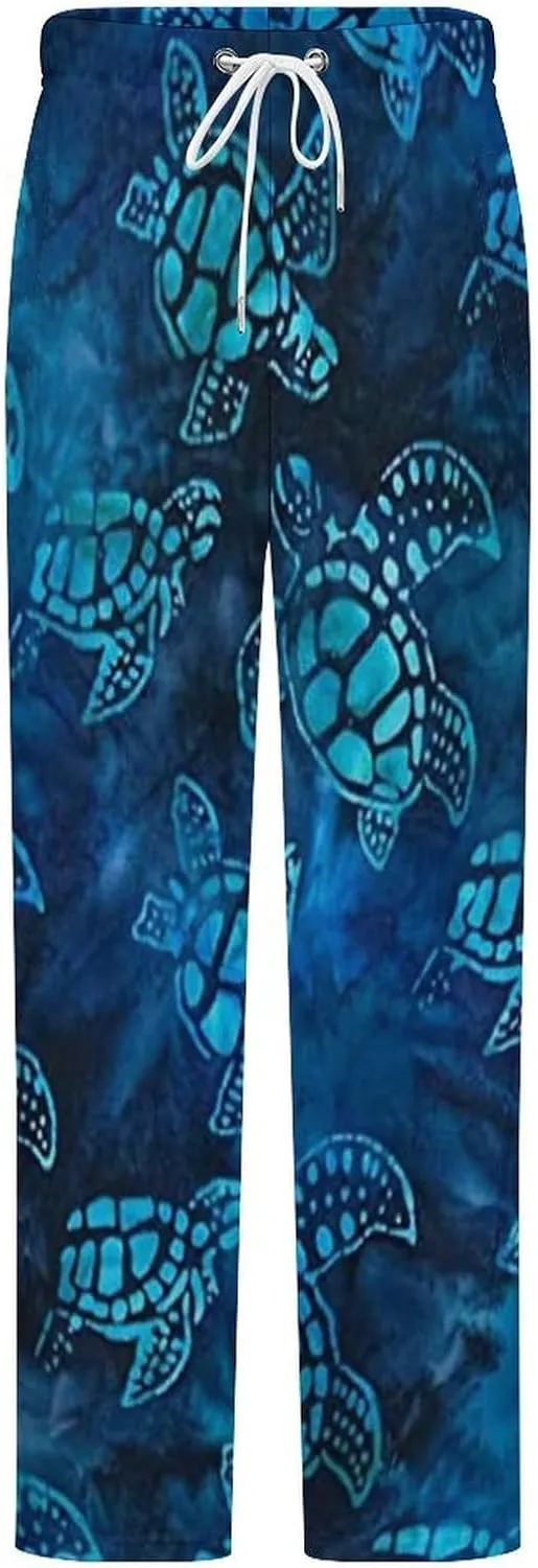 Sea Turtle Women's Flannel Pajama Pants Fleece Lounge Sleep Bottoms PJ