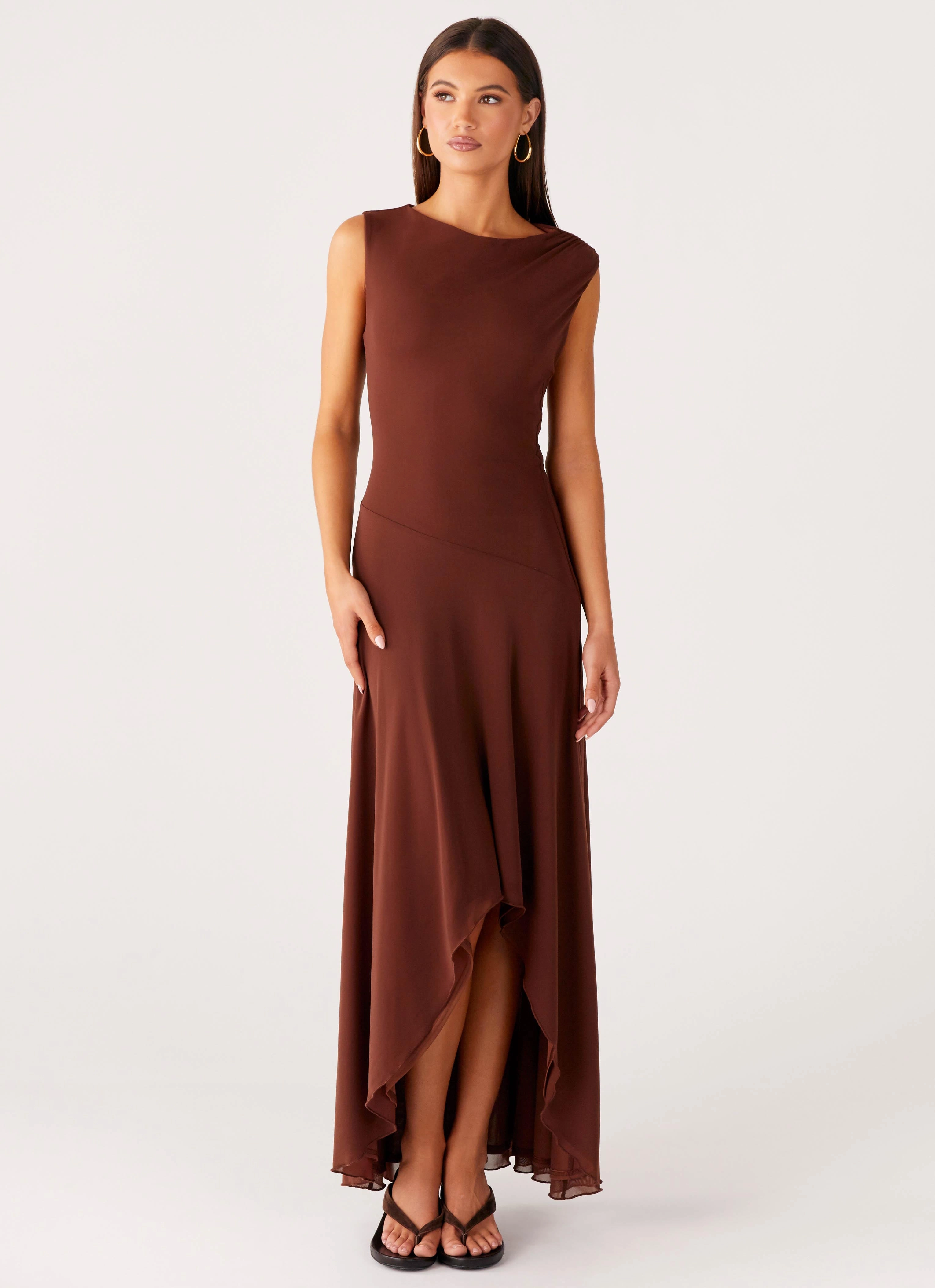 Sleek Motion Danika Maxi Dress - Chocolate