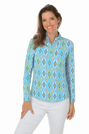Low Impact Manufacturing Soft Hoodie Seafoam Romina Diamond UPF50  Sun Shirt