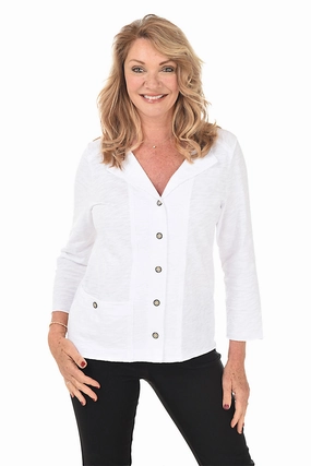 Eco Friendly Material Seamed Slub-Knit Cardigan