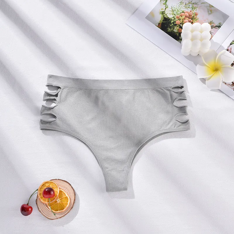 Seamless Sculpt: High-Waist Shaping & Tied Hollow Panty