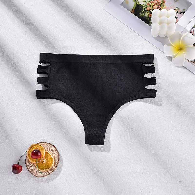 Seamless Sculpt: High-Waist Shaping & Tied Hollow Panty
