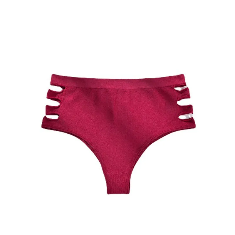 Seamless Sculpt: High-Waist Shaping & Tied Hollow Panty