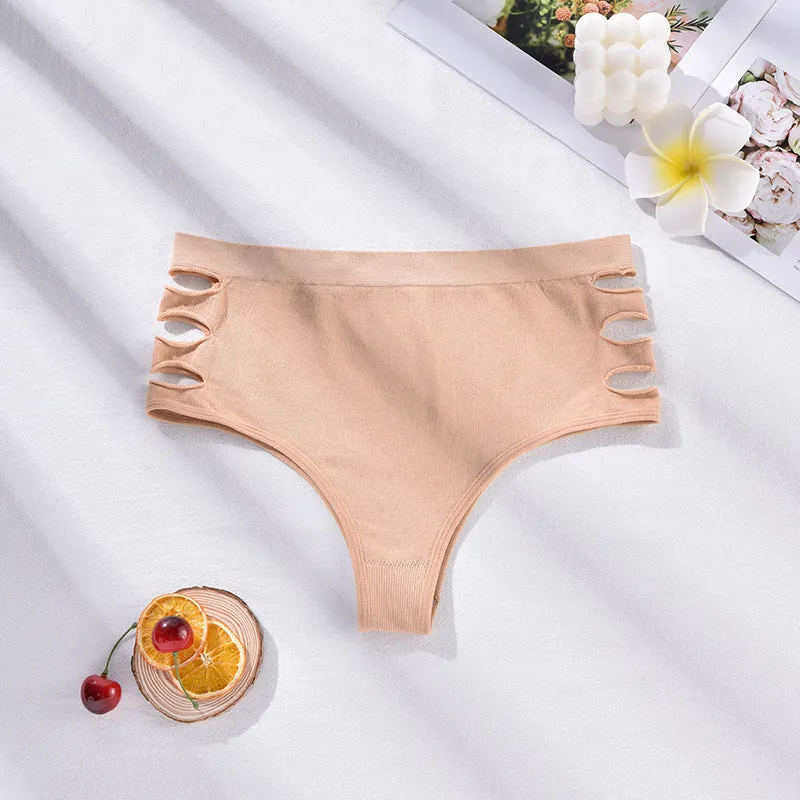 Seamless Sculpt: High-Waist Shaping & Tied Hollow Panty