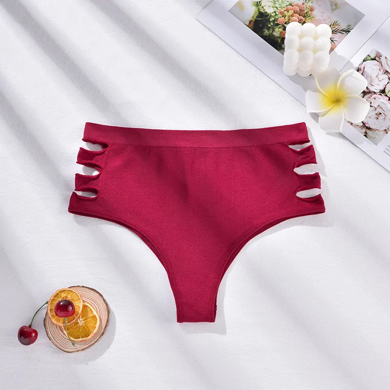 Seamless Sculpt: High-Waist Shaping & Tied Hollow Panty
