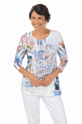 Venice Sequin Pocket Knit Top ReflectiveTrims Relaxed Silhouette