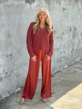 Michael Stars Linda Striped V-Neck Pullover in Muse High Visibility Trim hypoallergenic material