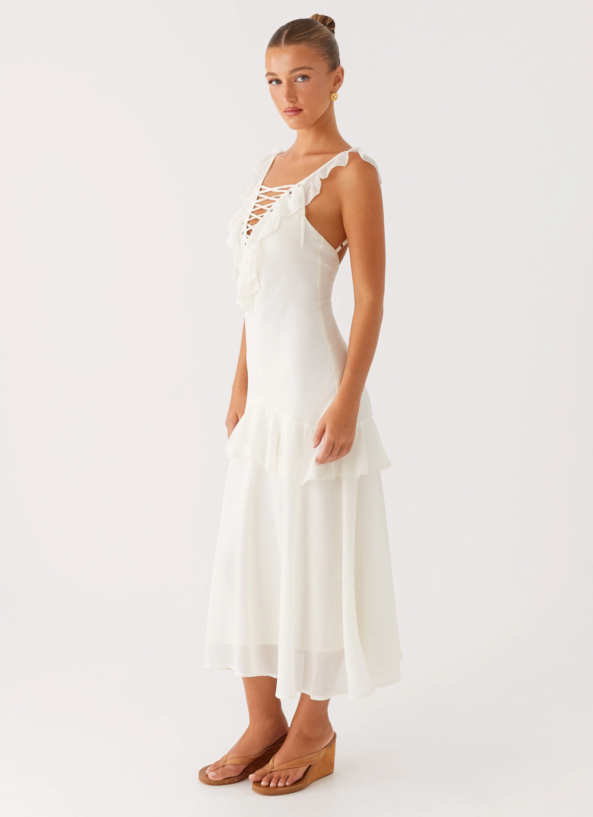 Easy Layering Piece Celie Midi Dress - Ivory
