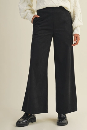 Reinforced Pockets TAYLOR BLACK SUEDE PANTS