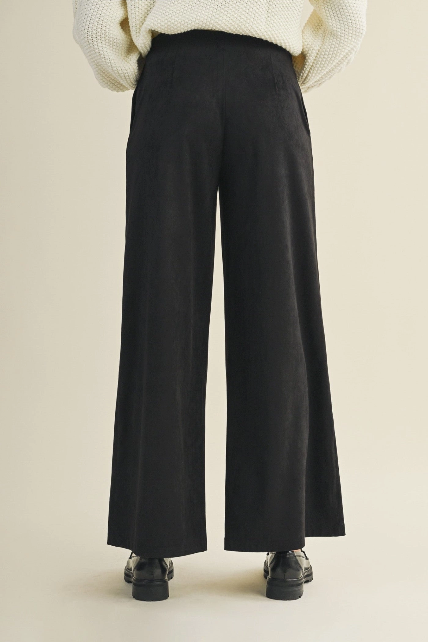 Flex Fit Design AntiSlipWaistband TAYLOR BLACK SUEDE PANTS