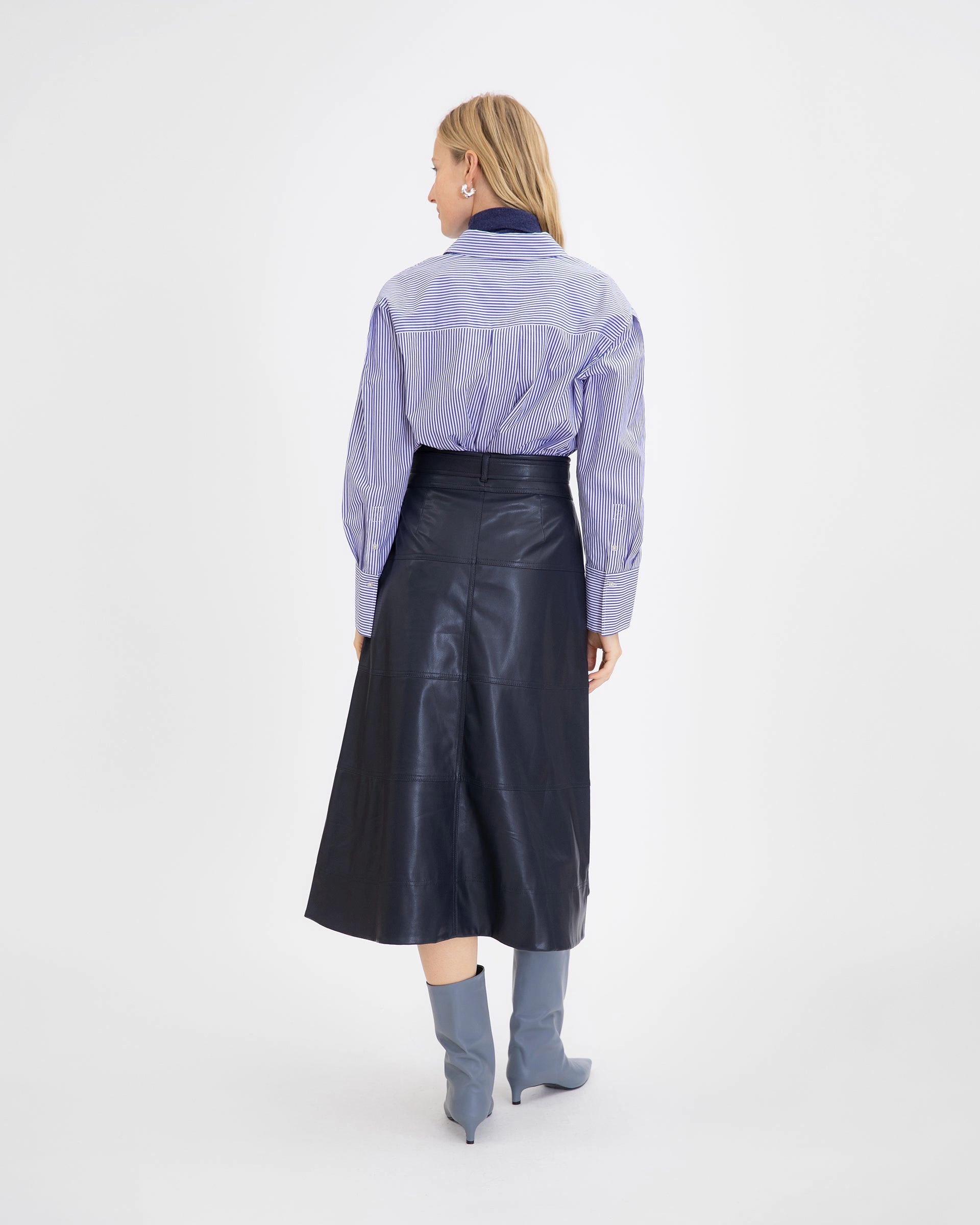Vegan Leather Hudson Skirt Reflective Trim