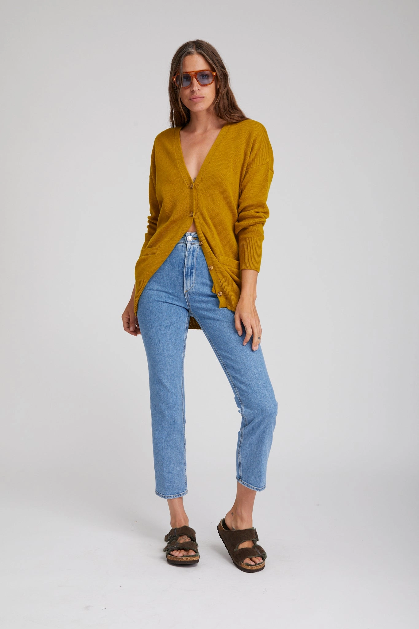 Vinaigrette Cashmere Long Cardigan Cool Weather