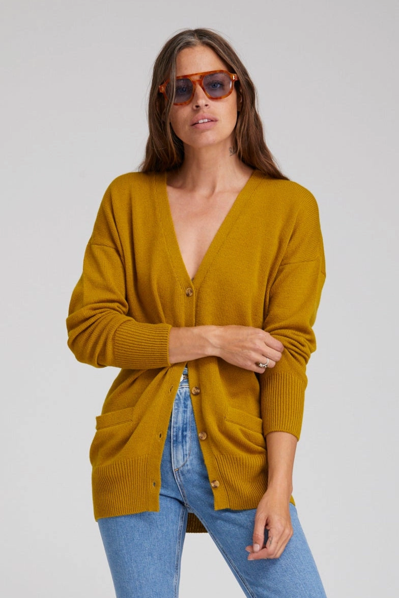 ribbed texture Vinaigrette Cashmere Long Cardigan