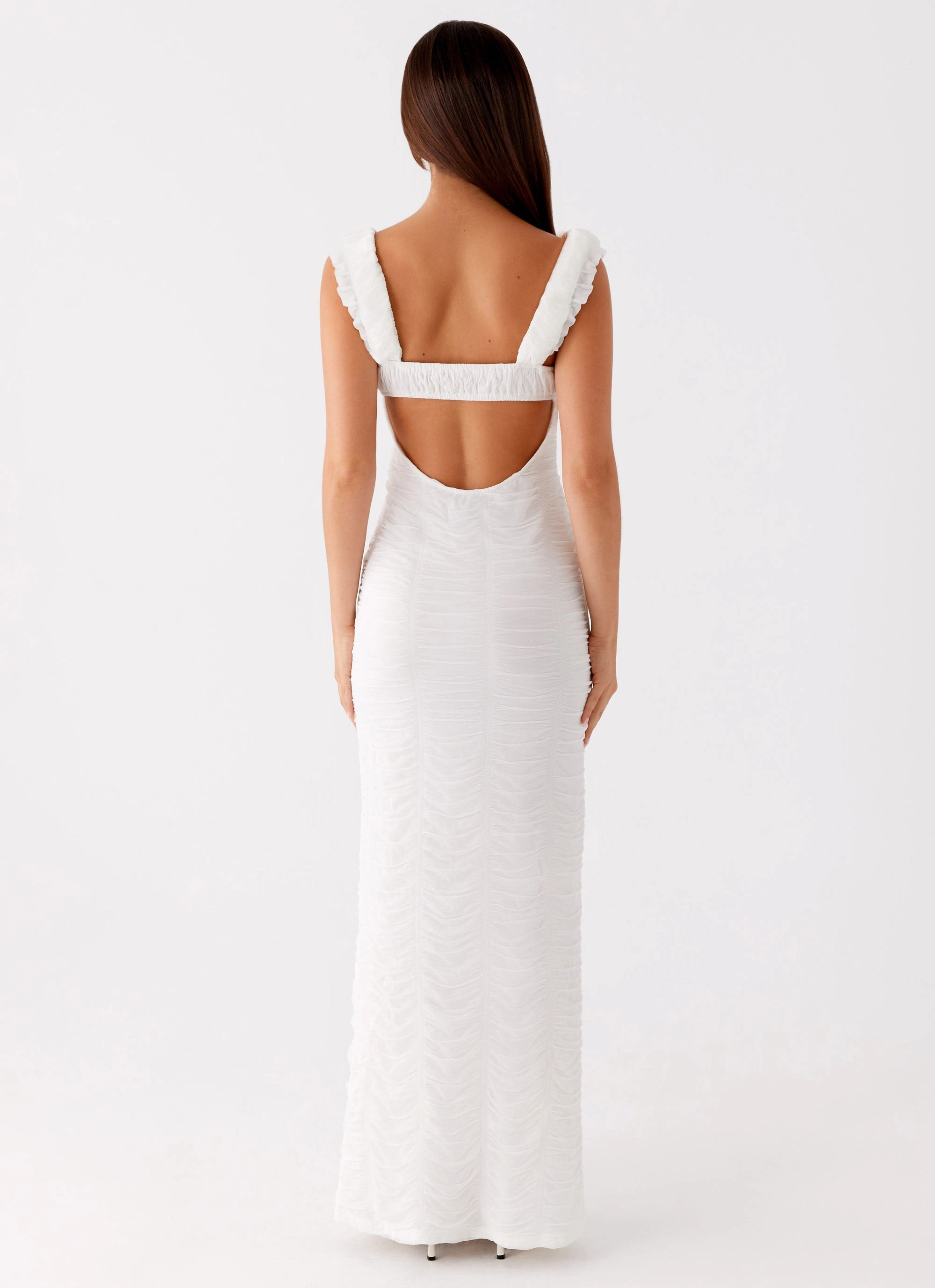 Senses Midi Dress - White Smart Comfort