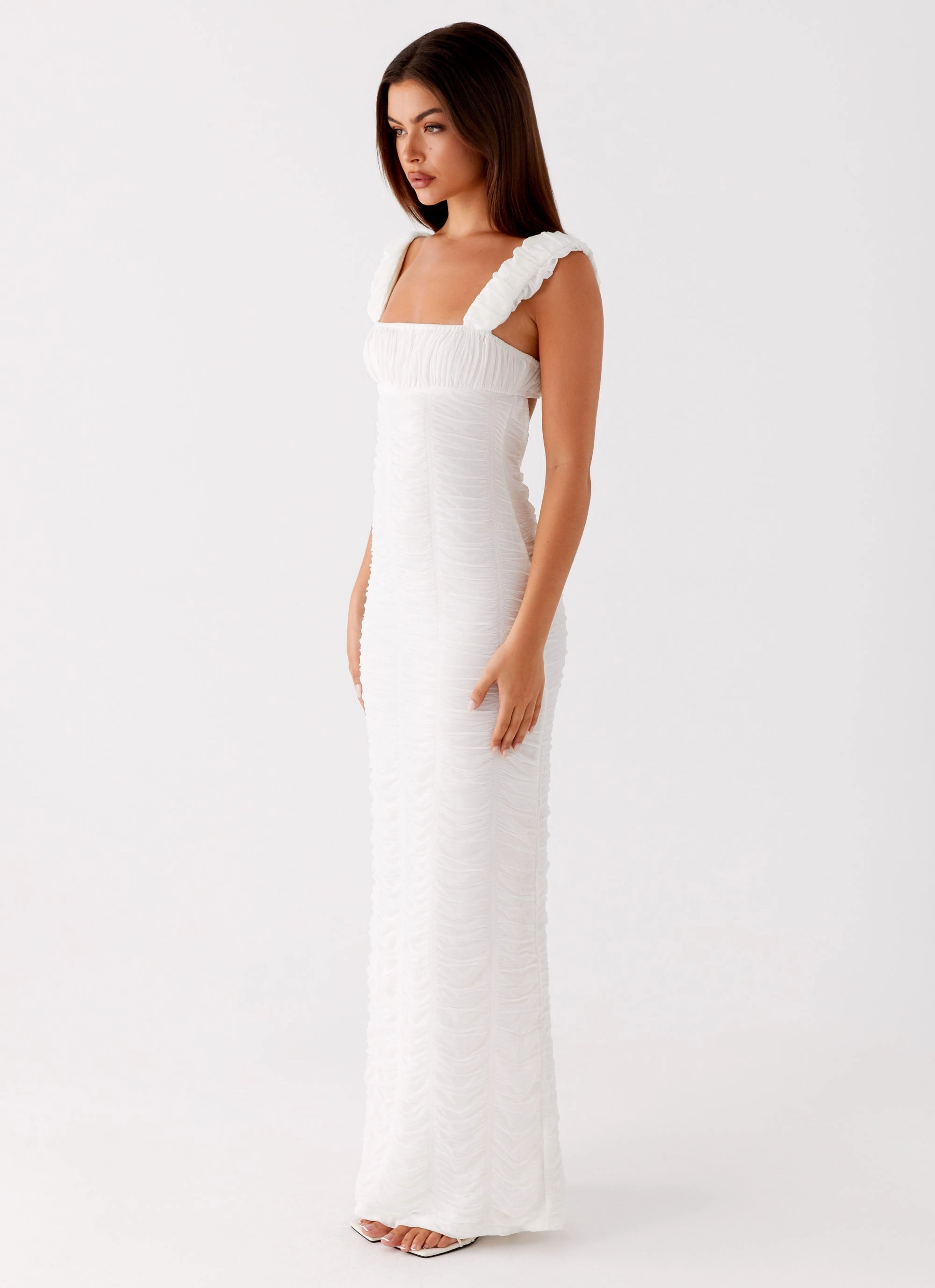 Senses Midi Dress - White Limited-Edition Bold Color