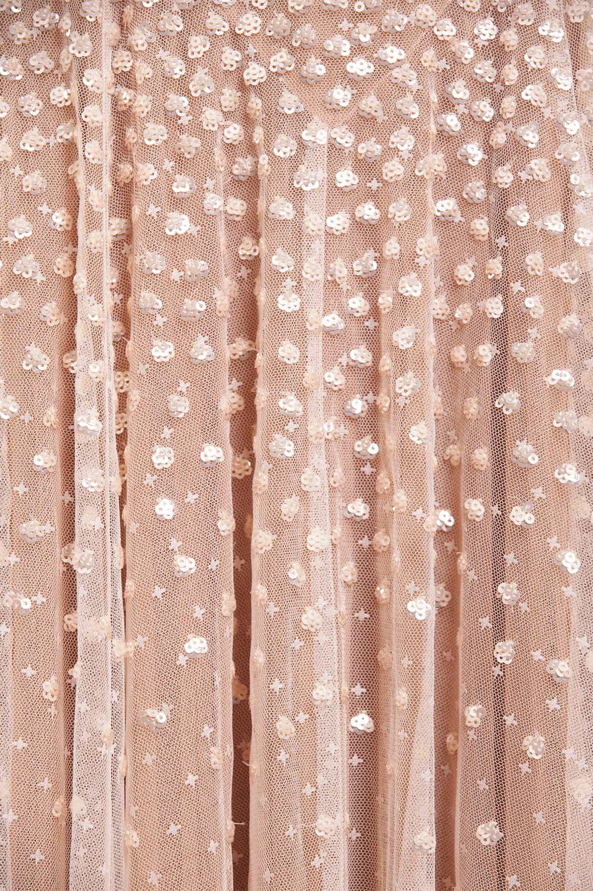 Sequin Cascade Cami Plunge Gown Feminine Structure