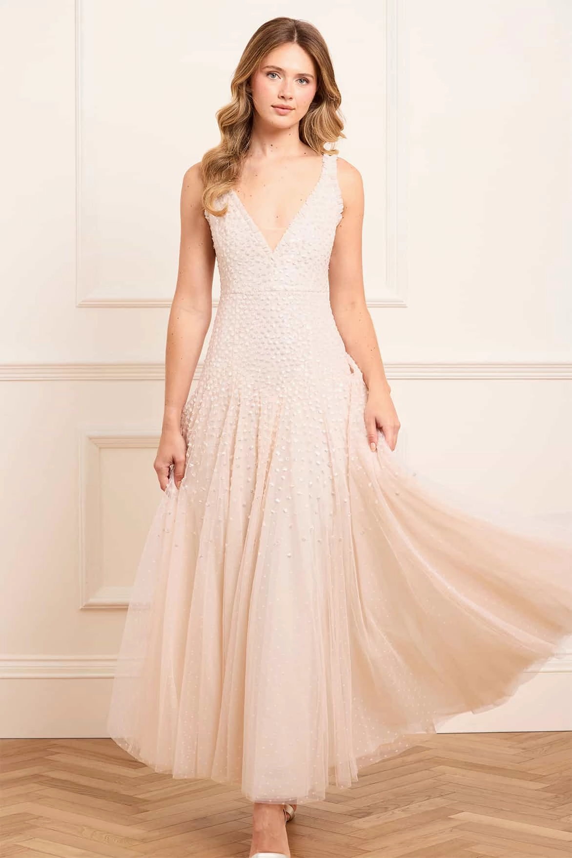 Sequin Cascade Cami Plunge Gown Lounge Outfit Must-have