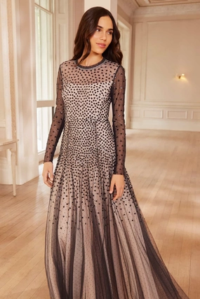 Smart and Relaxed plus-size Sequin Cascade Round Neck Gown