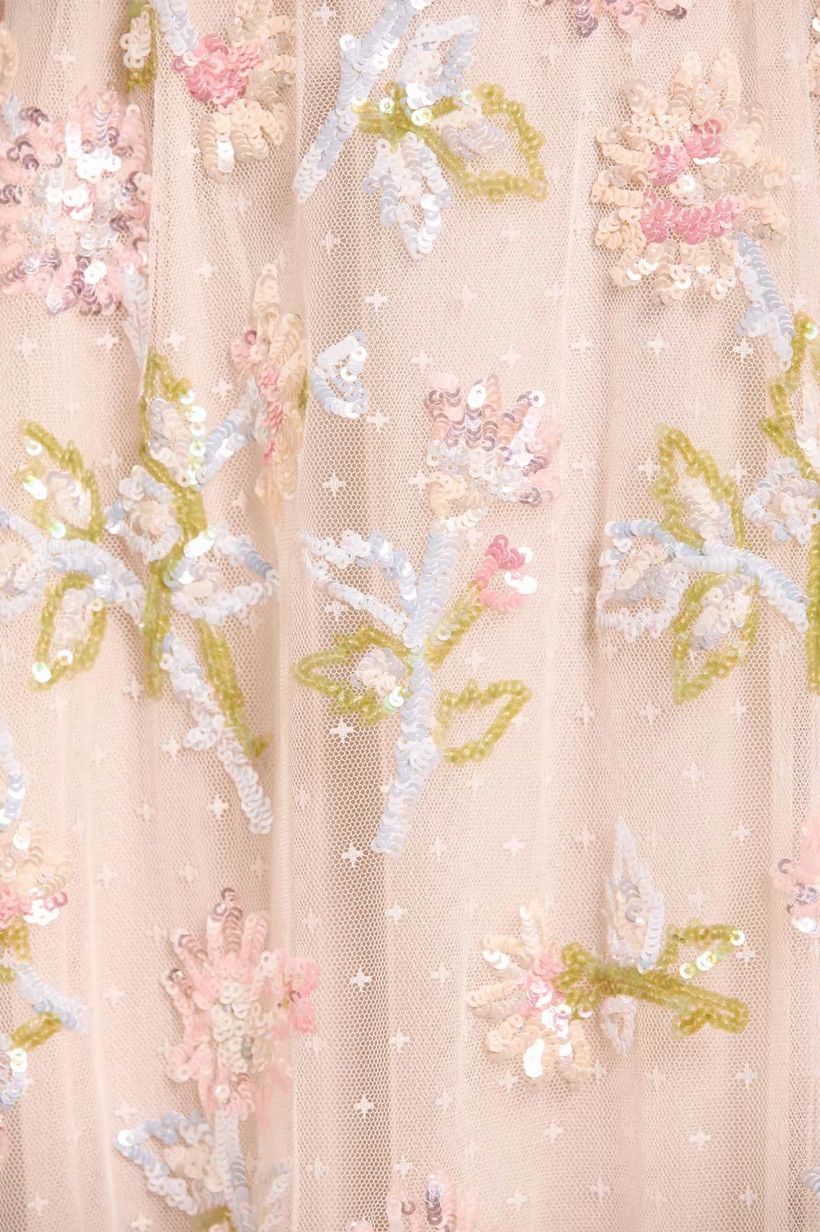V-Neck Chic and Cozy Sequin Dandelion Gloss Ballerina Dress