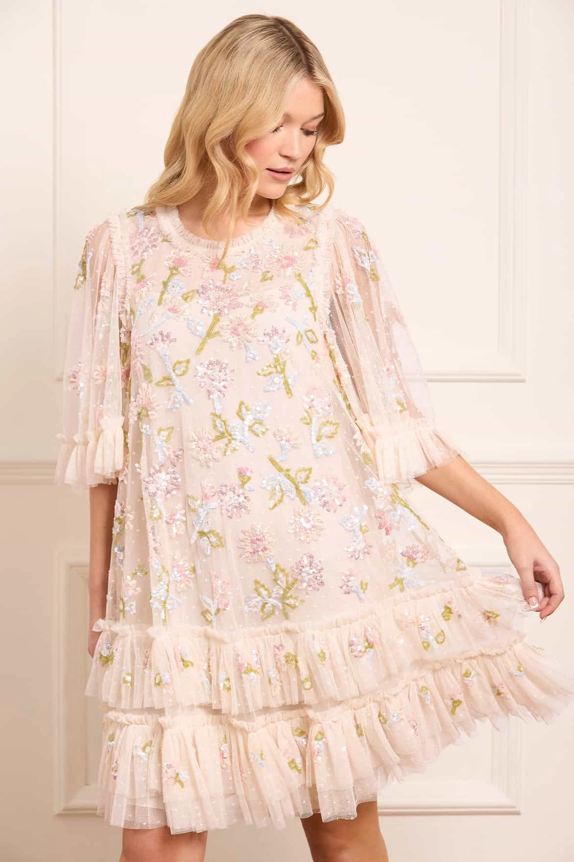 Sequin Dandelion Gloss Mini Dress Street Vibe