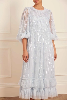 Mid layer Sophisticated and Relaxed Sequin Dash Ballerina Dress